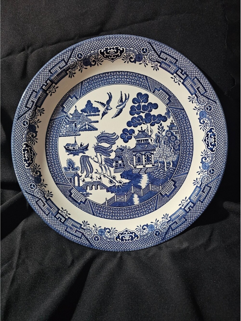 Vintage Churchill England Blue Willow Tableware Server Plate Platter 13" Asian